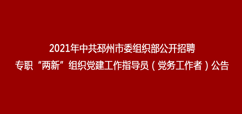 邳州市委組織部公開招聘專職“兩新”組織黨建工作指導員（黨務工